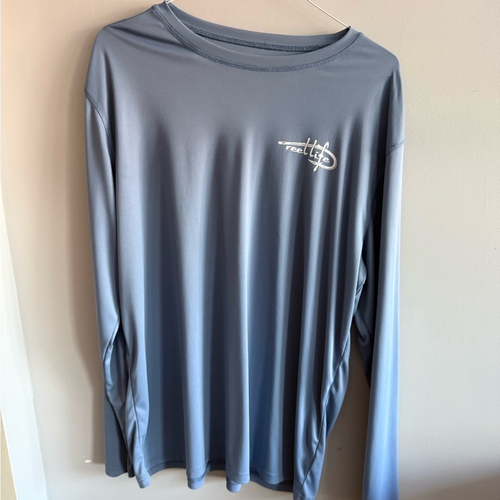 Reel Life Long Sleeve Performance Fishing Shirt Men’s XXL Blue Kayak
